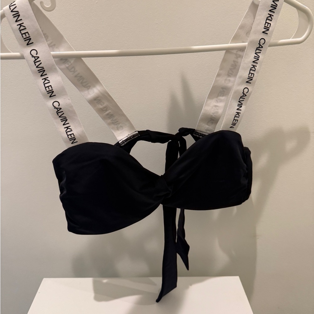 Calvin Klein Black and White Bikini Top